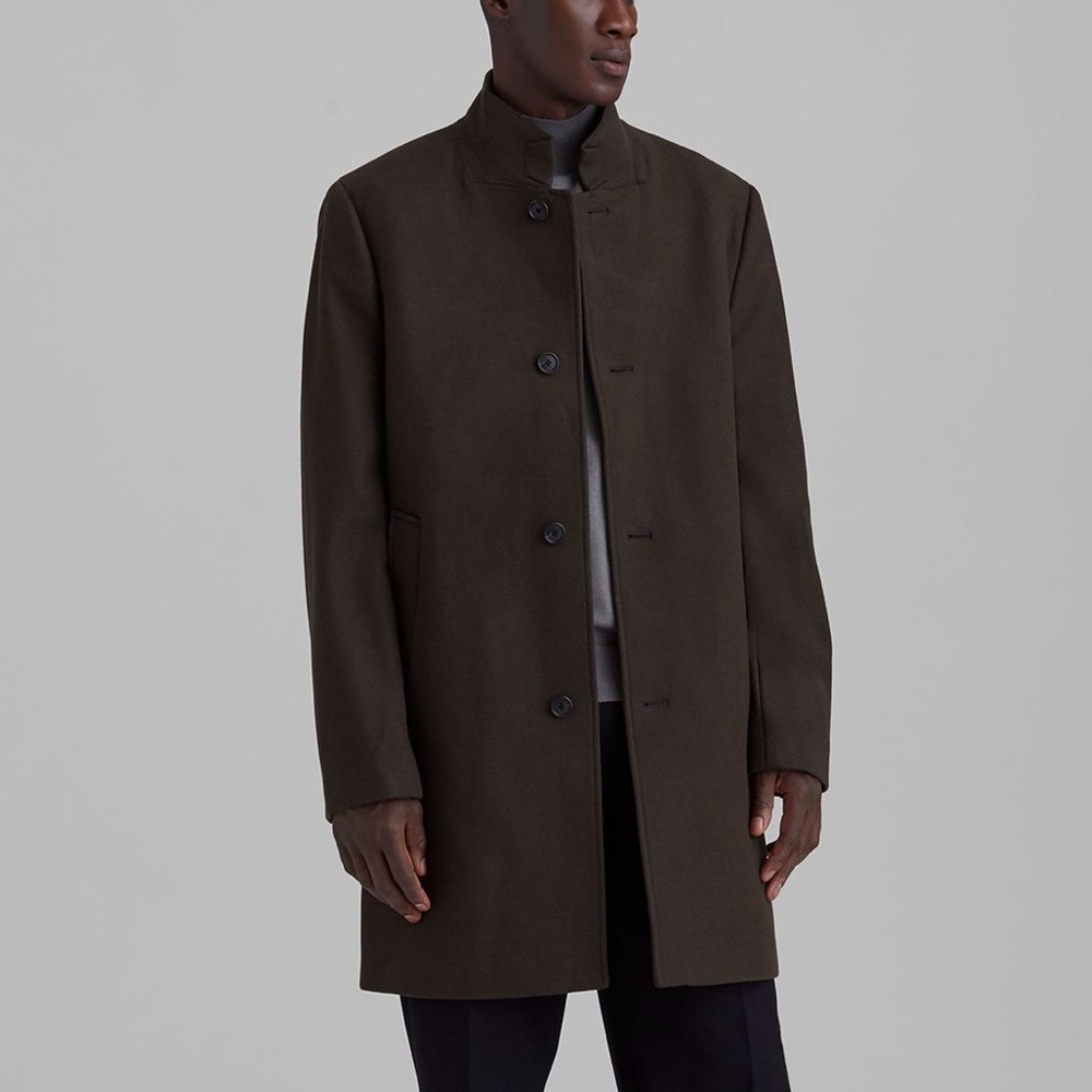 Club Monaco Men Grey Wool Coat (Sz 40)